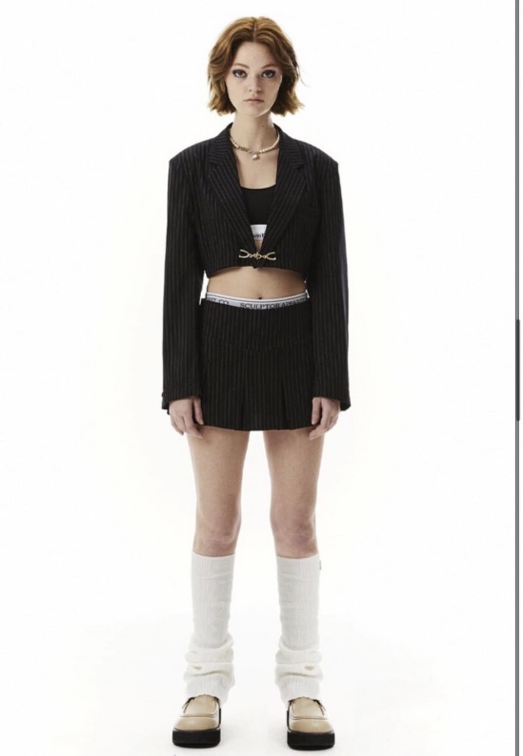 스컬프터 피카부 로우라이즈 스커트 블랙 상품이미지1