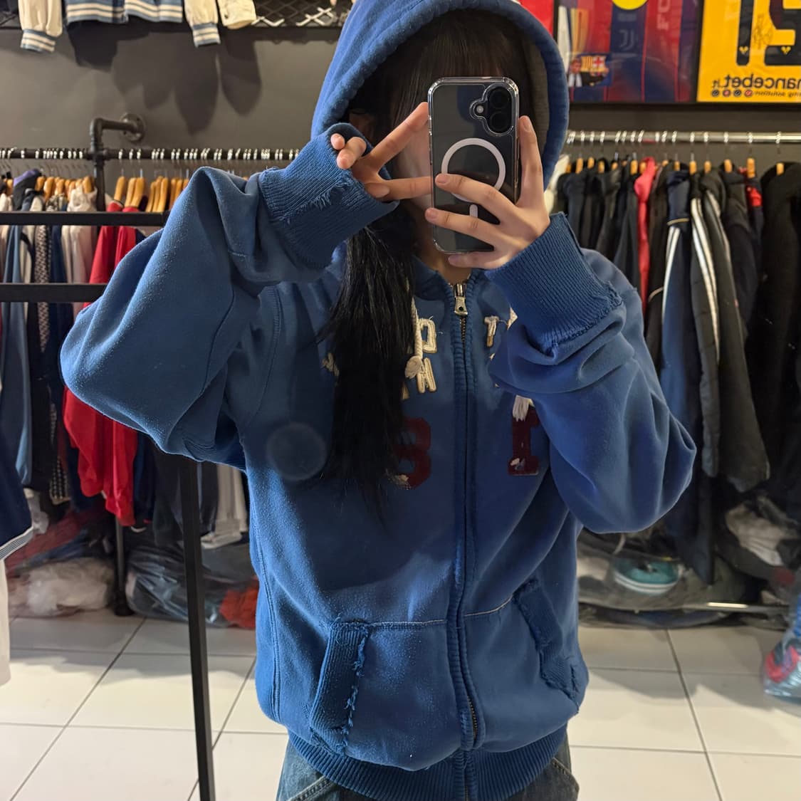 아베크롬비 블루 후드집업 상품이미지2