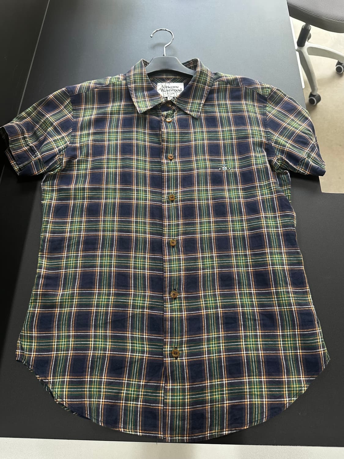 비비안웨스트우드 ORB 체크 반팔셔츠  상품이미지4