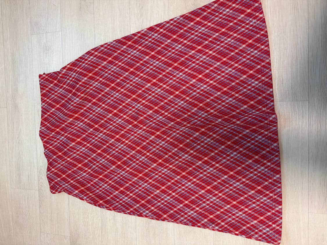 프레부아 로우웨스트 체크 스커트 (레드) 상품이미지3