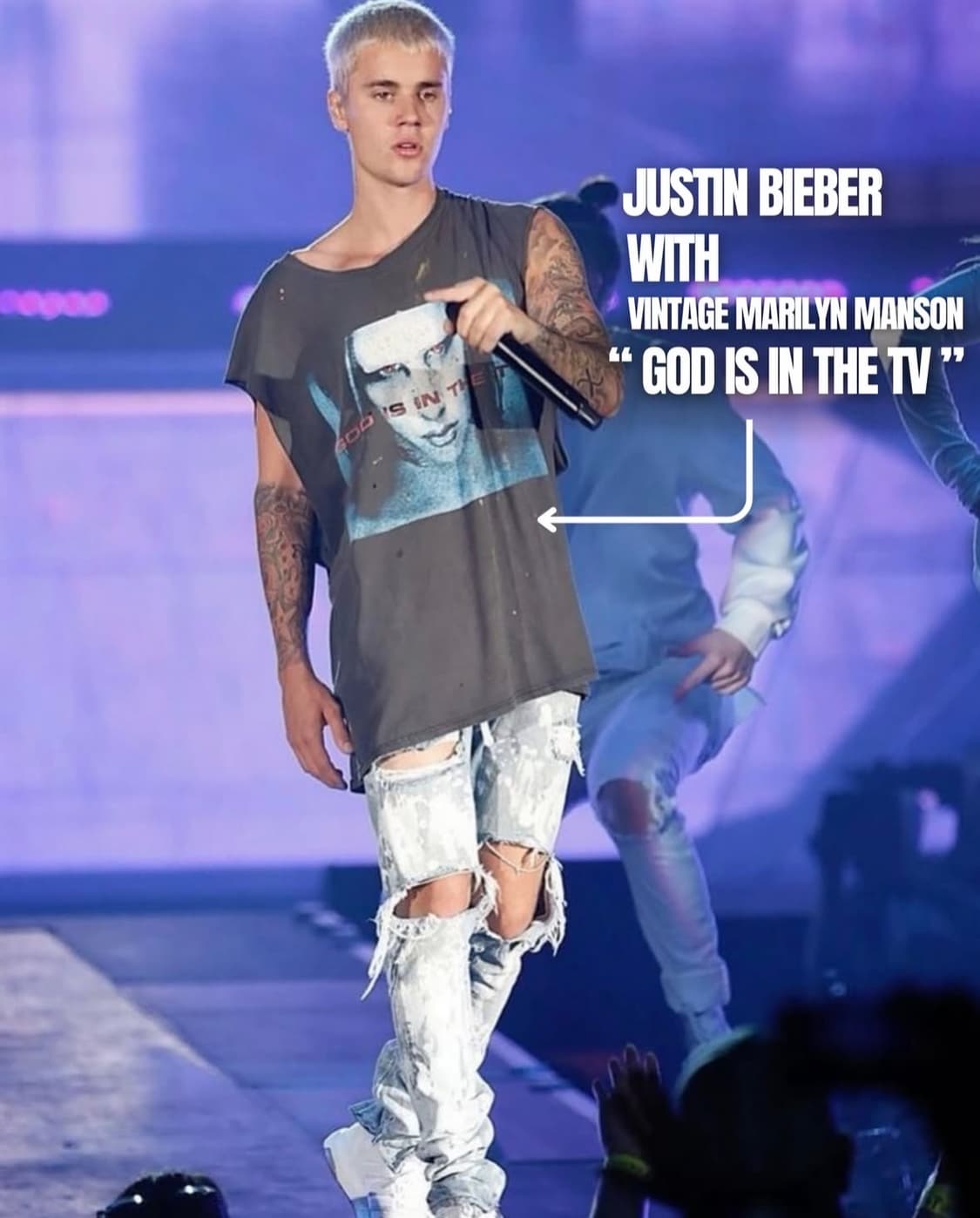 [XL] 90s 마릴린 맨슨 God is in the TV 밴드티 상품이미지1