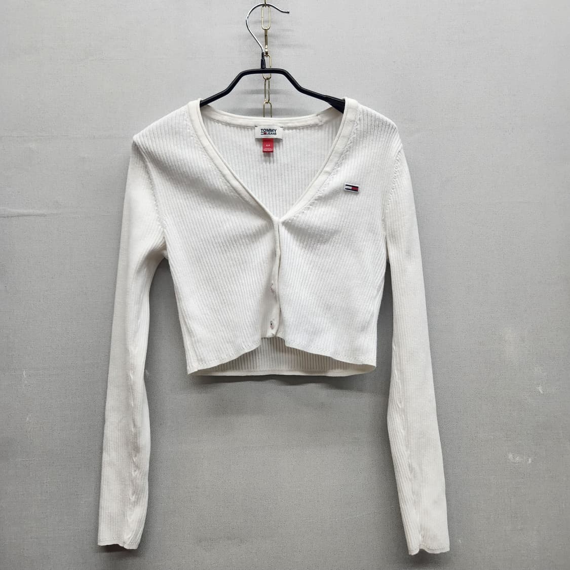 타미진스 로고 골지 크롭 가디건 S(S) 상품이미지1