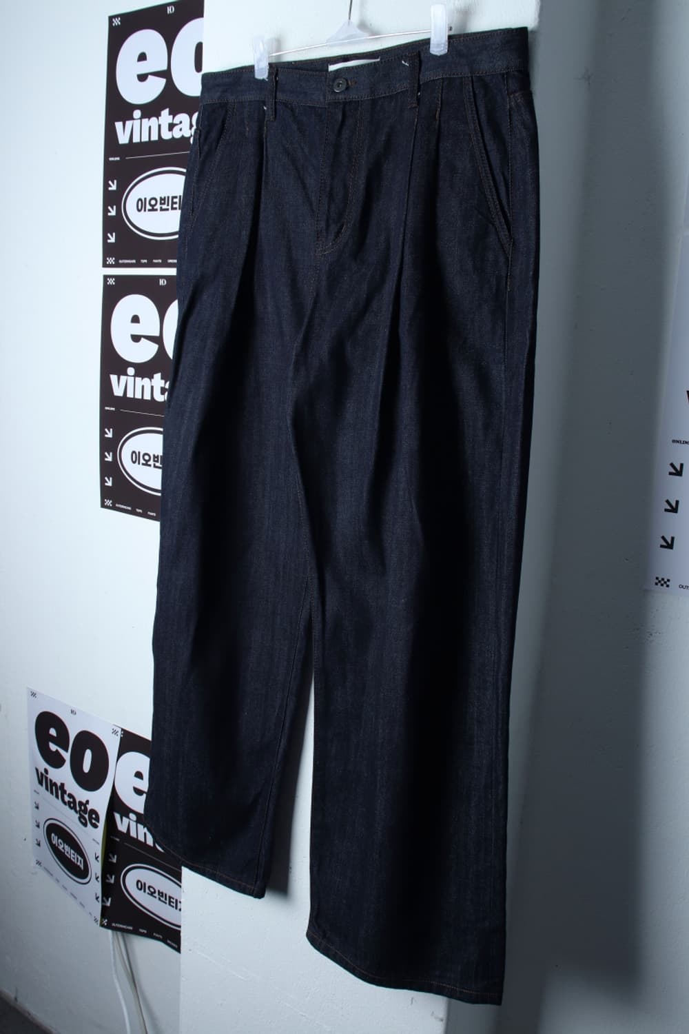 (XL-2XL) 비슬로우 청바지 데님 빅사이즈 투턱 셀비지-P10163 상품이미지1