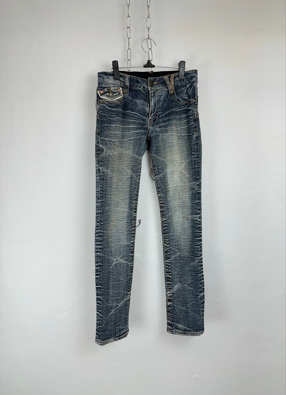 Spicy Denim Bleach Washed Distressed Sli 상품이미지4