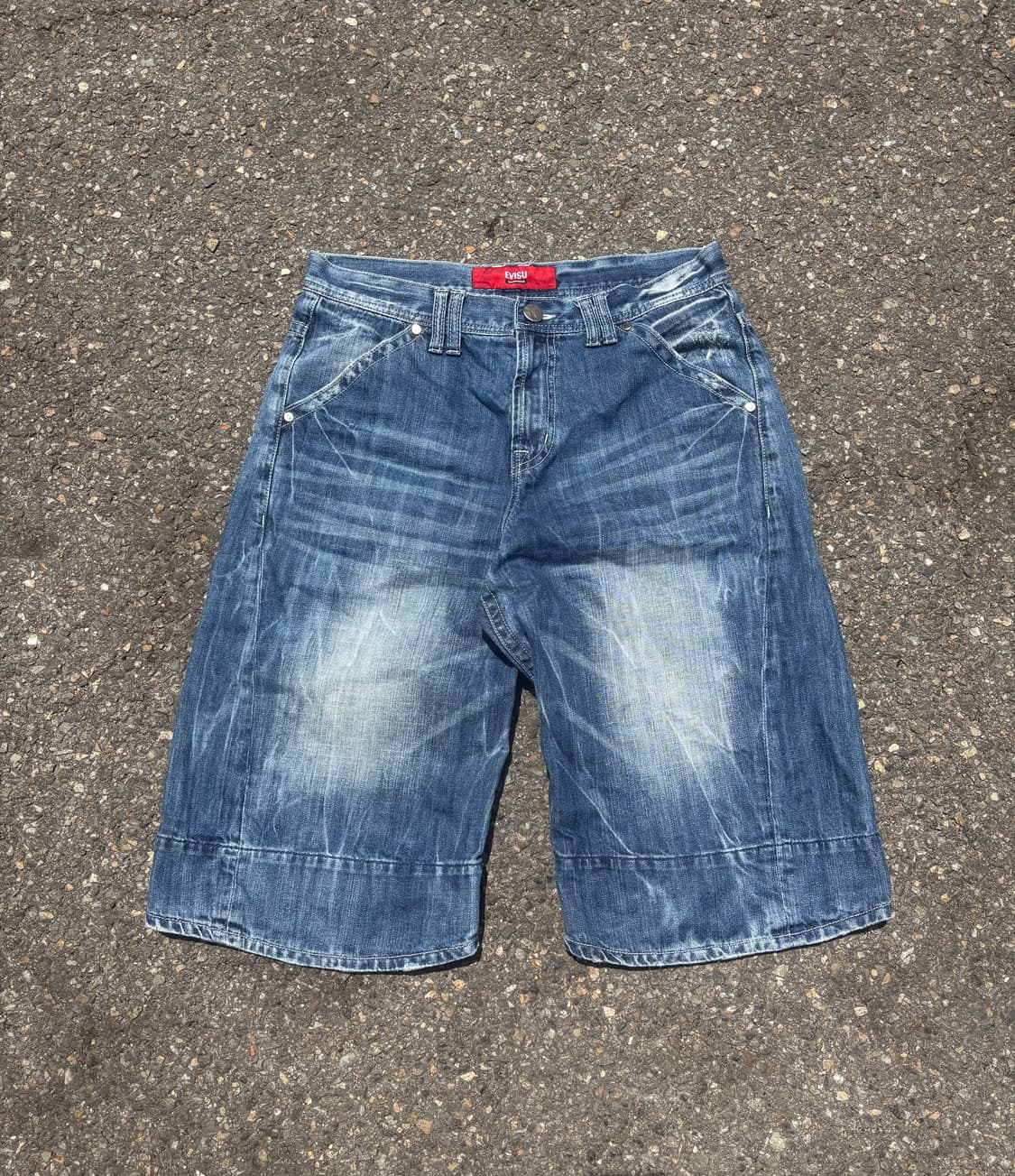 Evisu 에비수 빅로고 데님 버뮤다 팬츠 32 상품이미지3