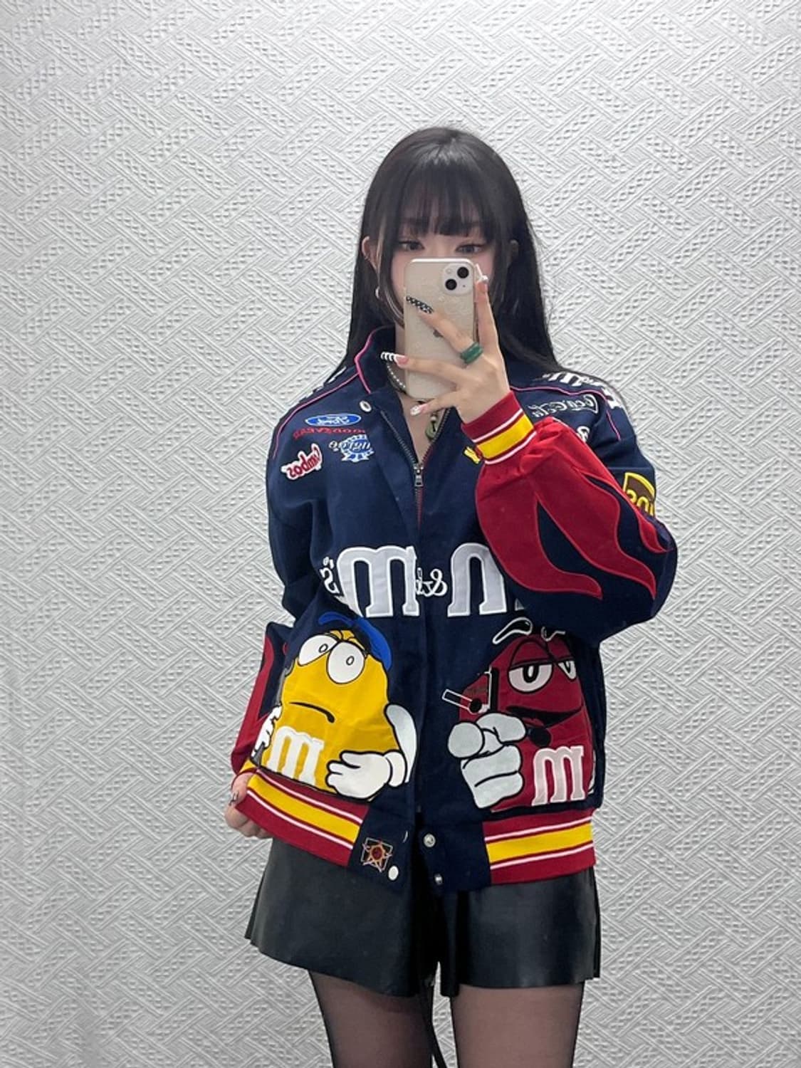 JH 디자인 m&m 펑크 키치 모터사이클 레이싱 자켓 L C10507 상품이미지2