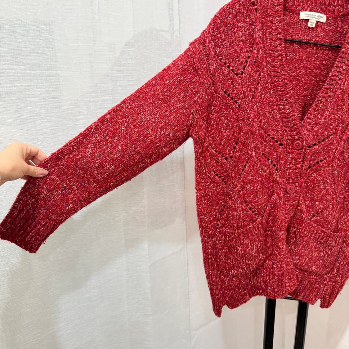 (S)써쓰데이아일랜드 레드보카시 긴팔니트가디건 4169 상품이미지3