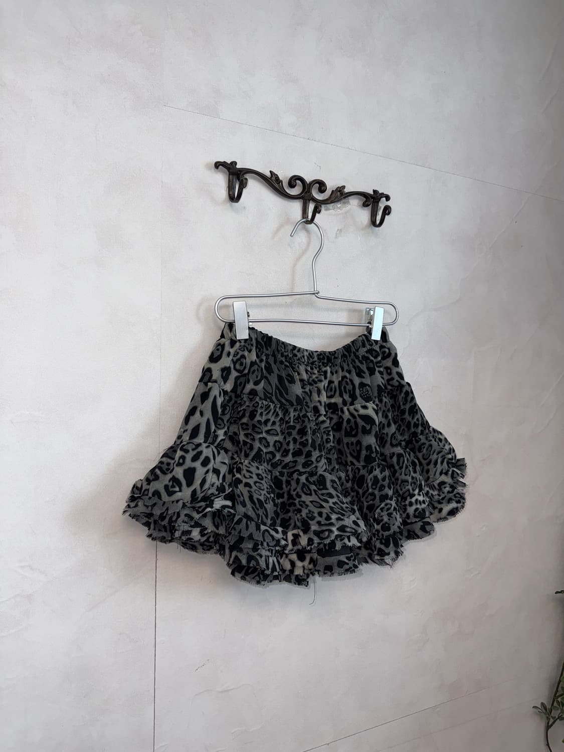 Charcoal leopard chiffon cancan skirt 상품이미지2