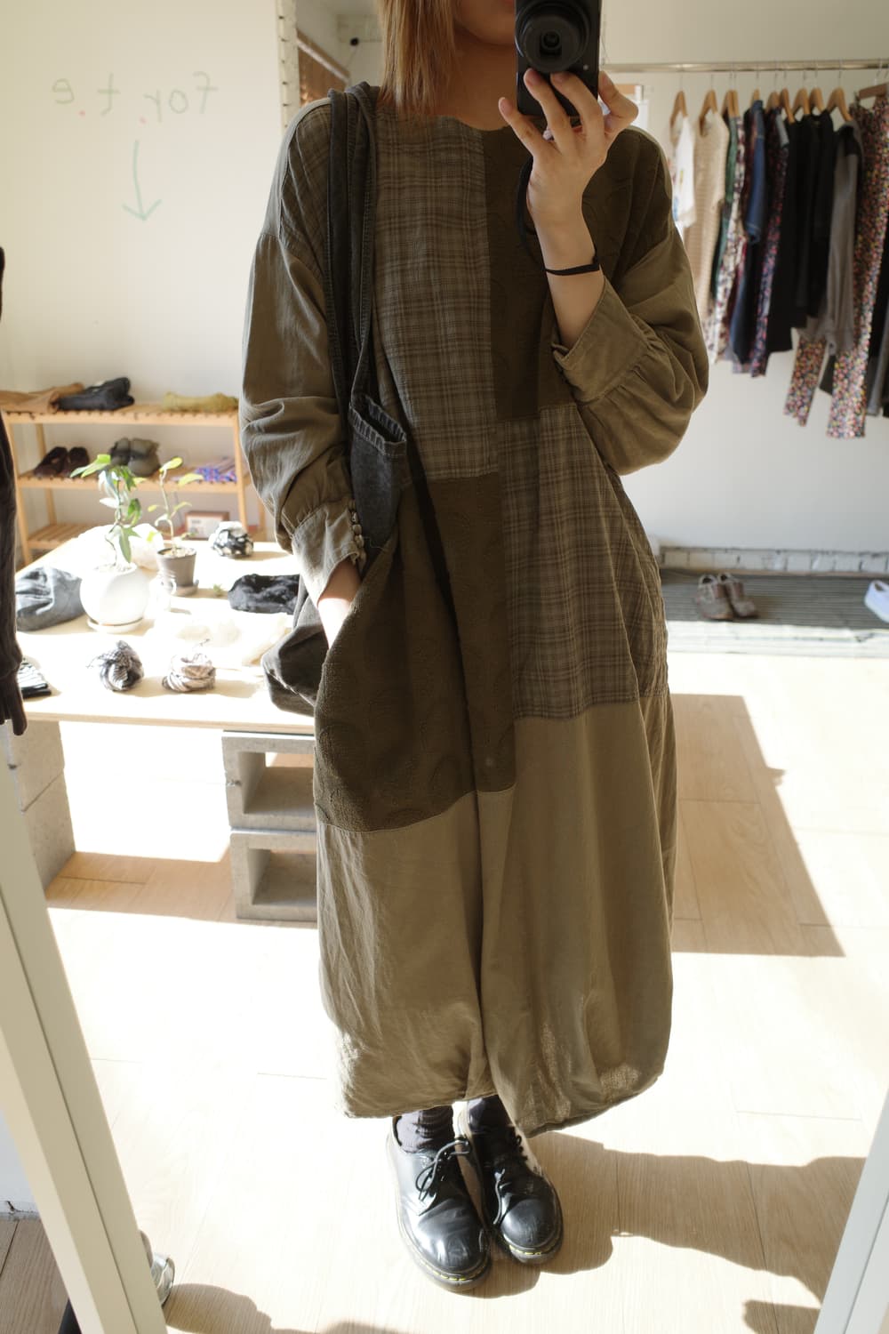 도트 체크 원피스 상품이미지1