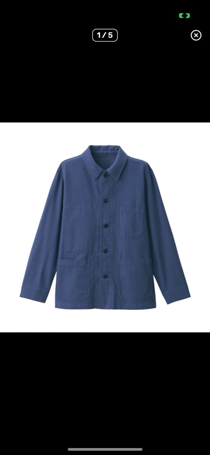 (구매)무인양품 케이폭 혼방 헤링본 커버올 자켓 상품이미지1