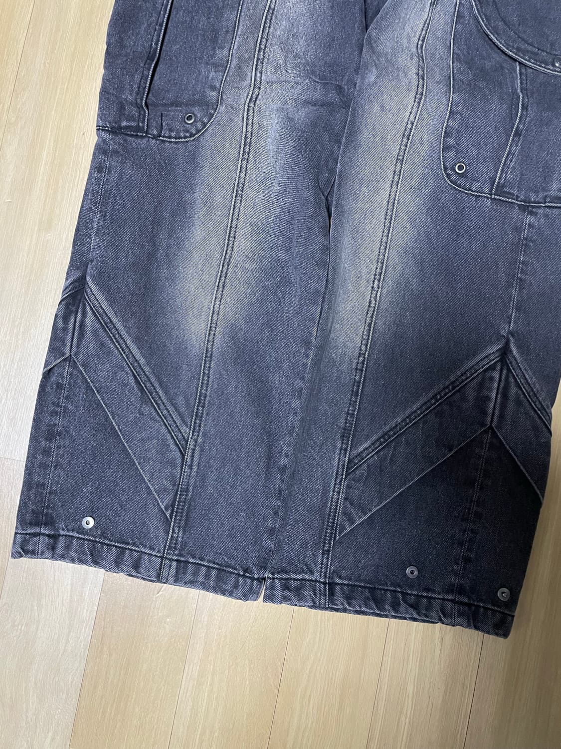 아이돈워너셀 Pryer Cargo Denim Pants Black 상품이미지5