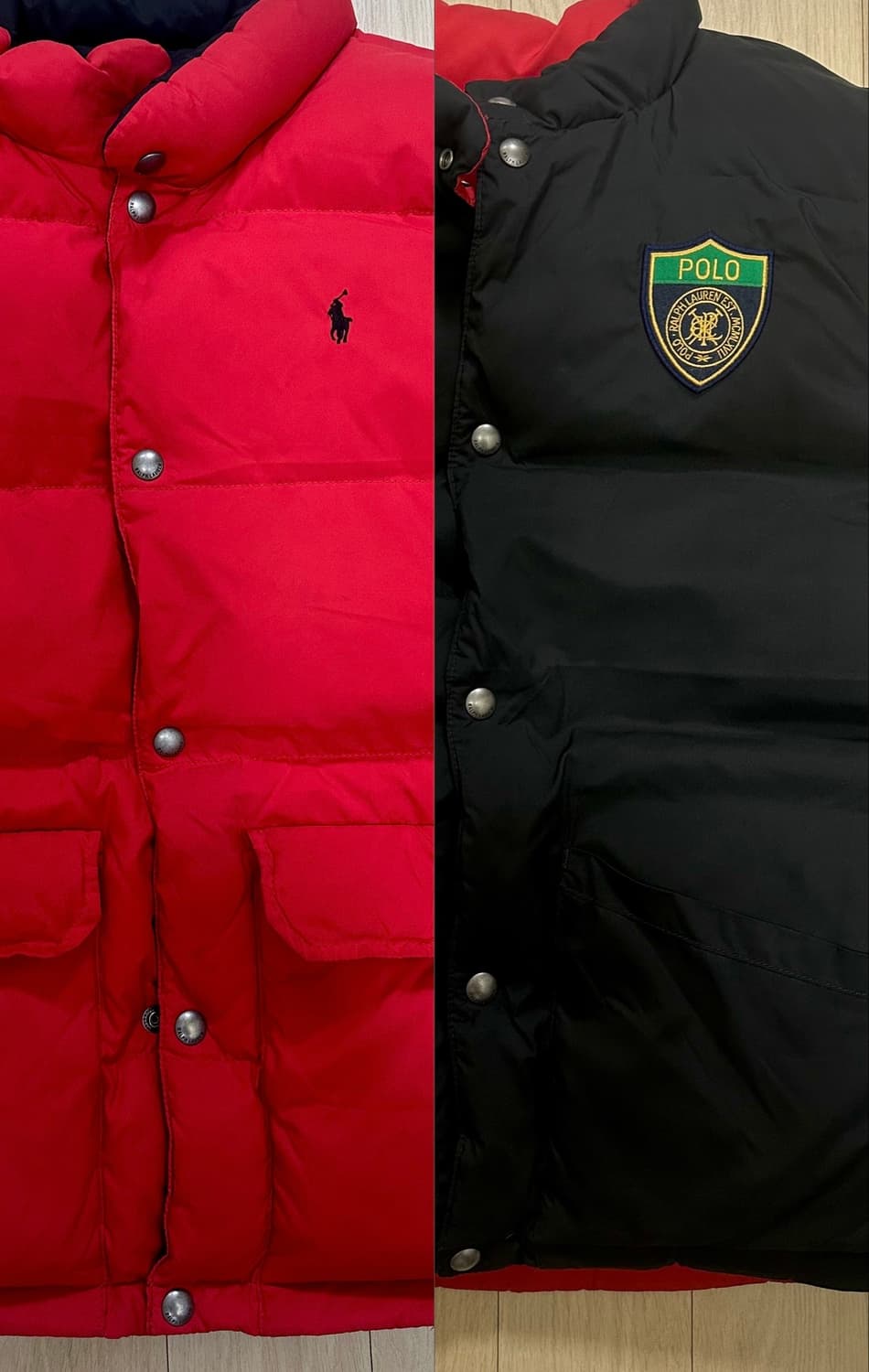 레어템) 폴로 리버시블 양면 다운조끼 95 상품이미지1