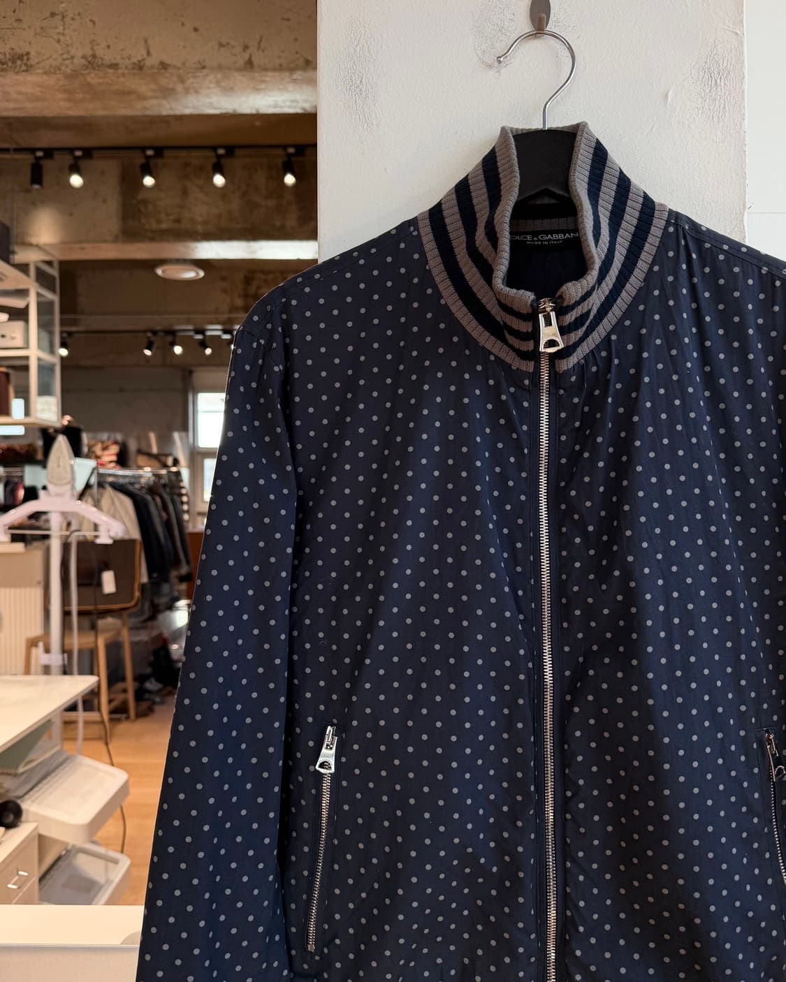 돌체앤가바나 네이비 도트패턴 블루종 자켓  상품이미지4