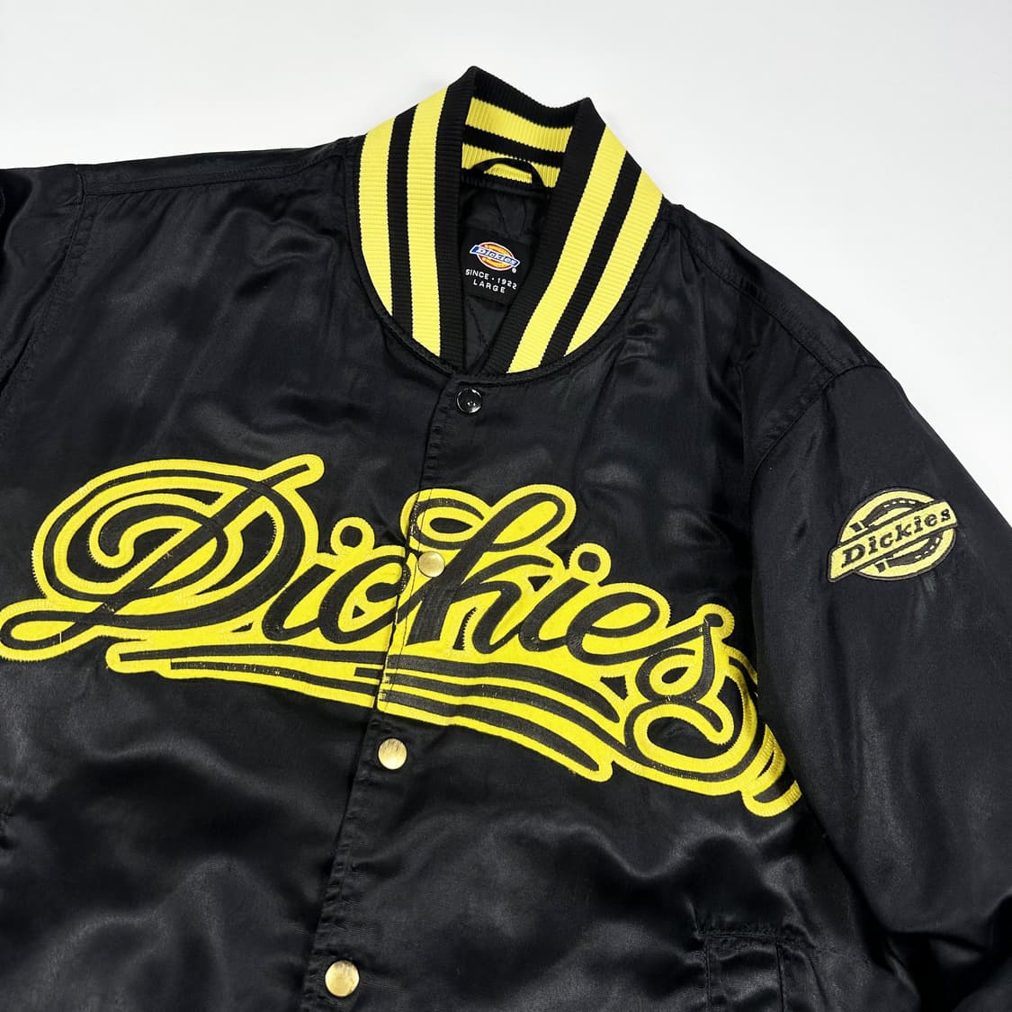 디키즈 올드스쿨 빈티지 새틴 바시티자켓 블랙 L 상품이미지3