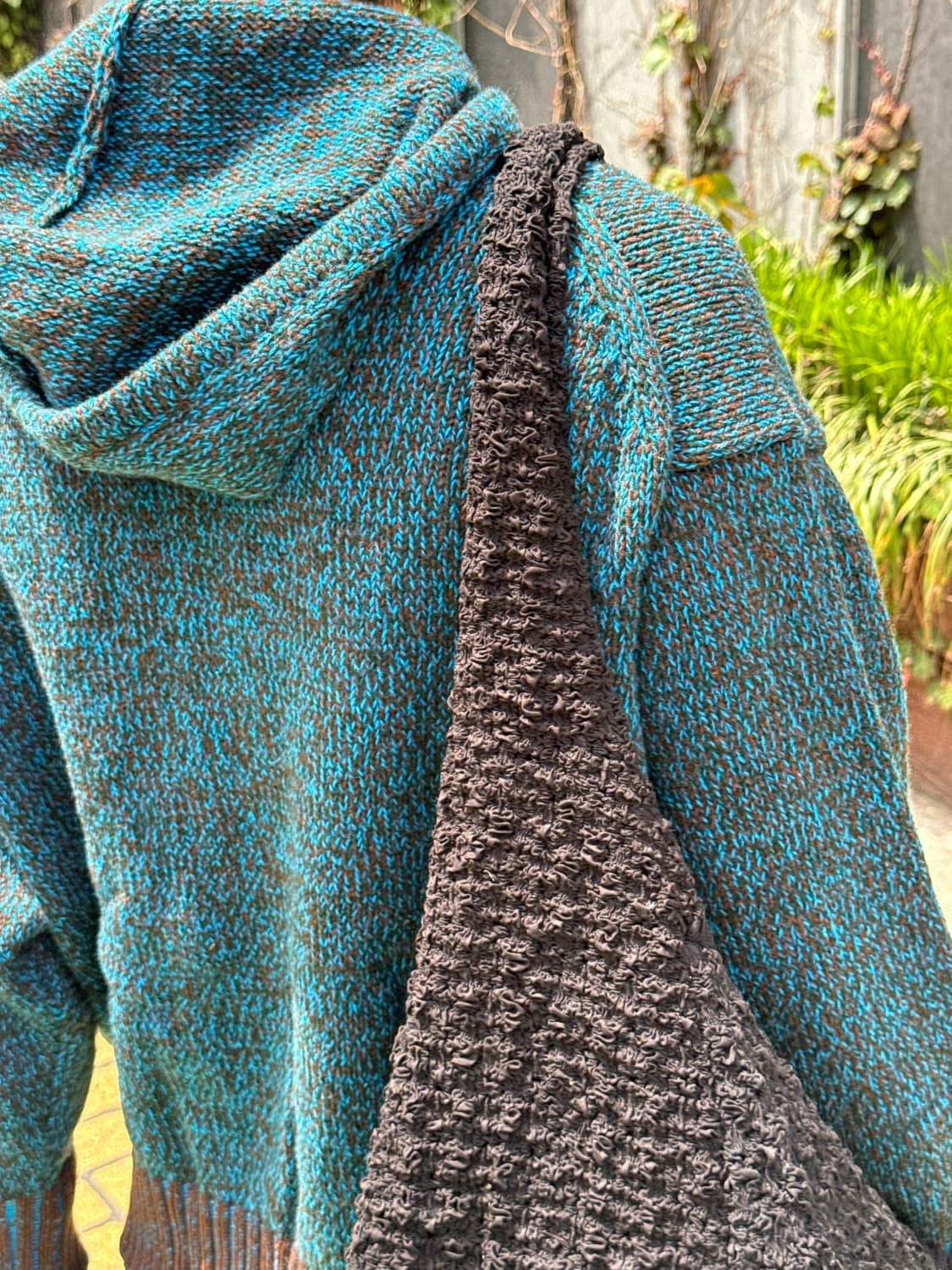 마르니 유니클로 믹스 컬러 얀 니트 후드 집업 (green) 상품이미지7