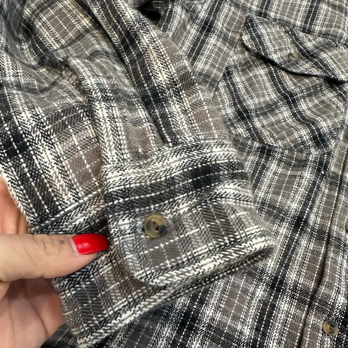 에드윈 그레이 체크 플란넬 셔츠L 상품이미지3