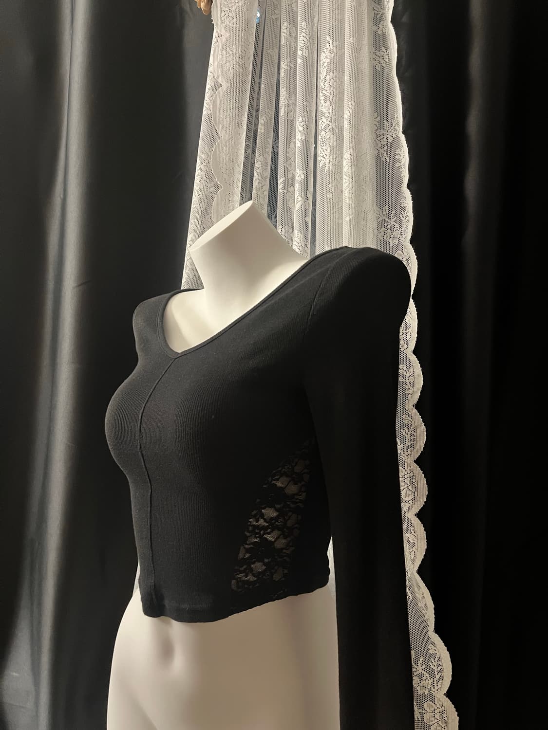 THREETIMES SEE-THROUGH TOP BK 상품이미지3