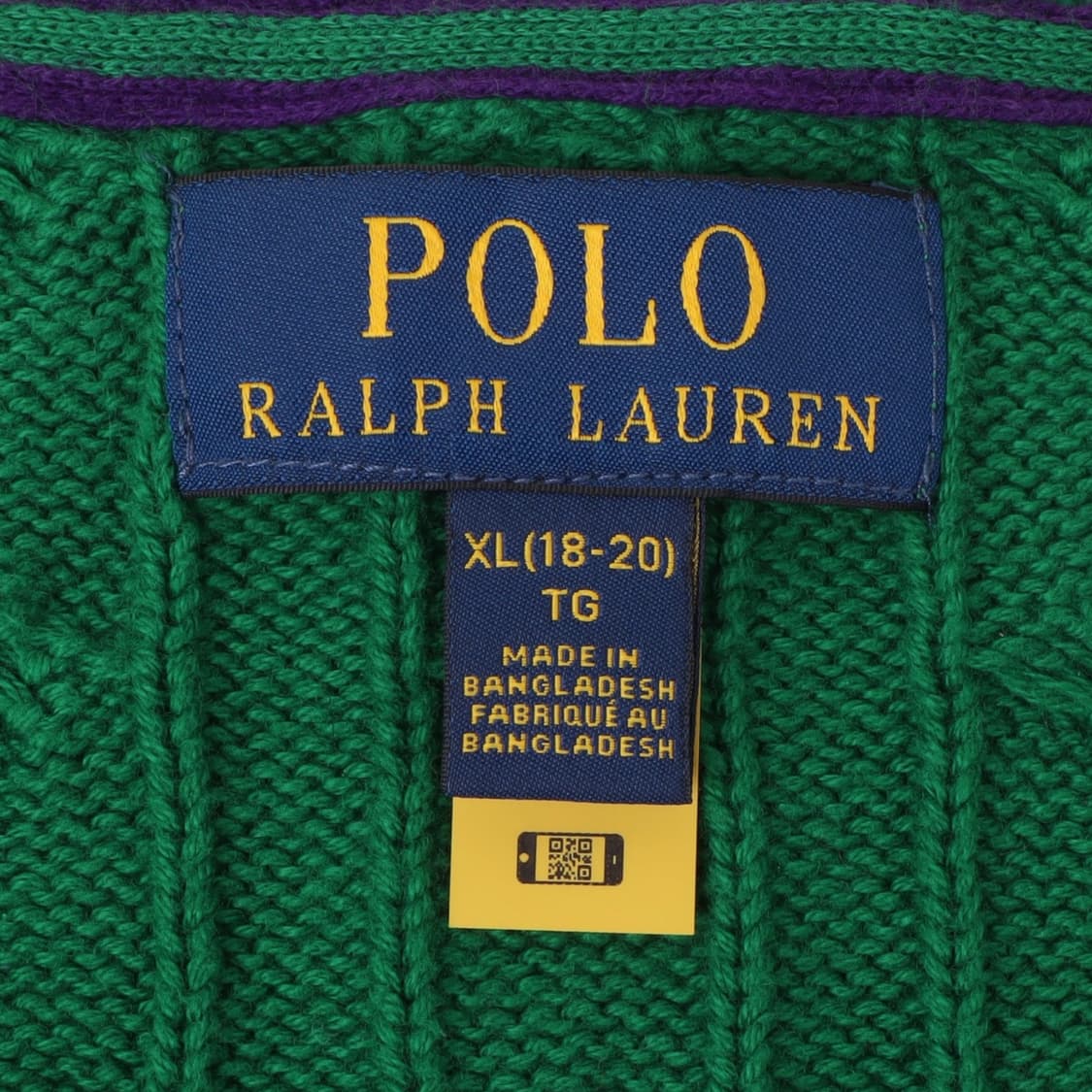 폴로 랄프로렌 QR 그린 코튼 케이블 니트 상품이미지8