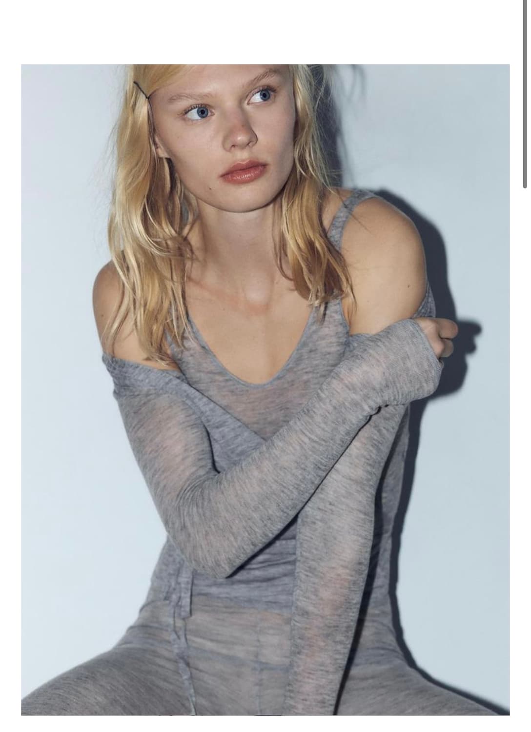 자라 리본 울 재킷 랩 가디건 그레이 s 상품이미지1