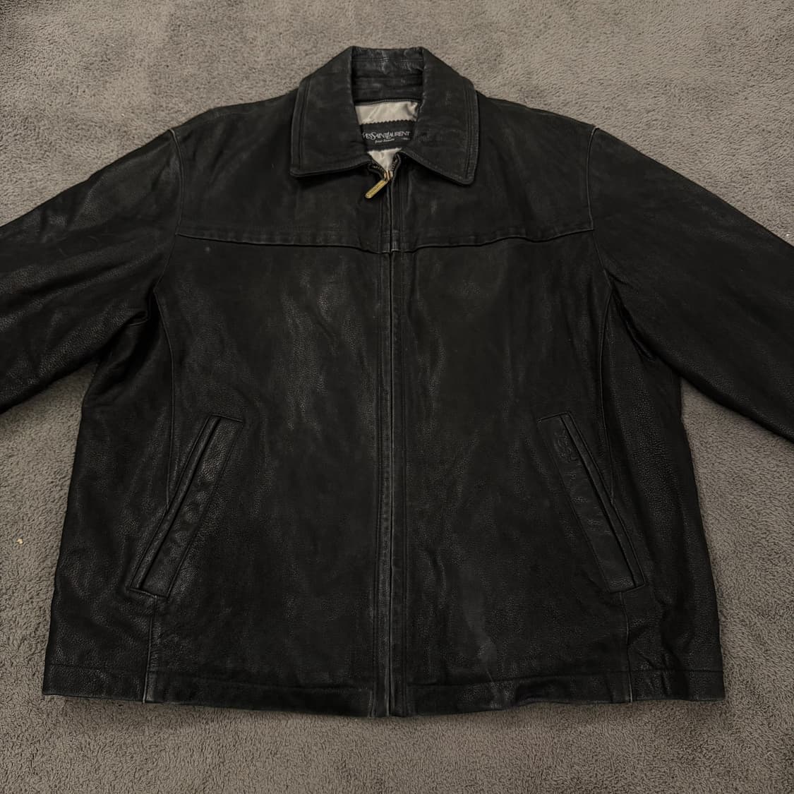 [정품/100] 입생로랑 블랙 양가죽 레더 자켓 상품이미지3