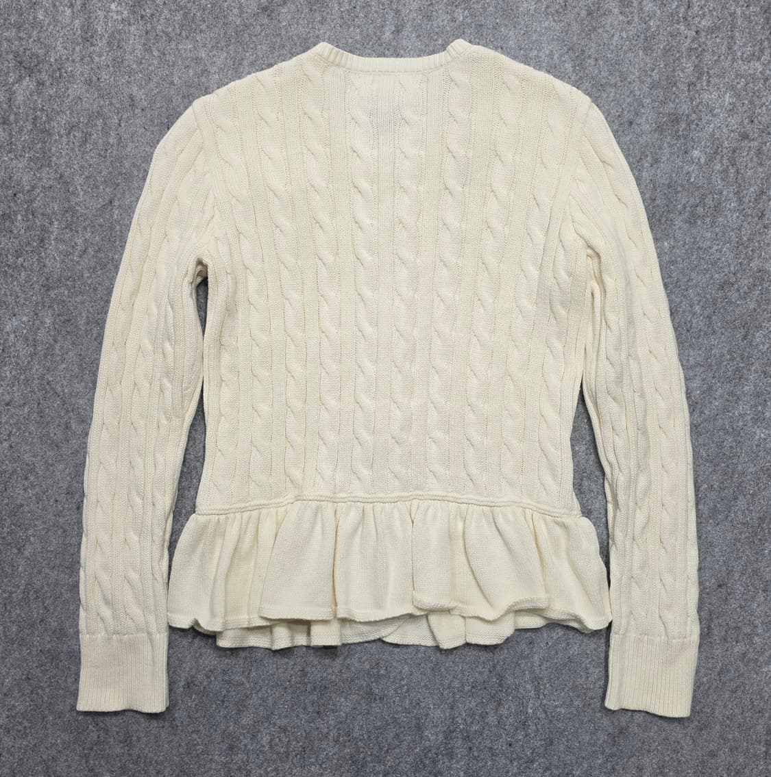 폴로 랄프로렌 케이블 페블럼 프릴 니트 가디건 걸즈 L 상품이미지2