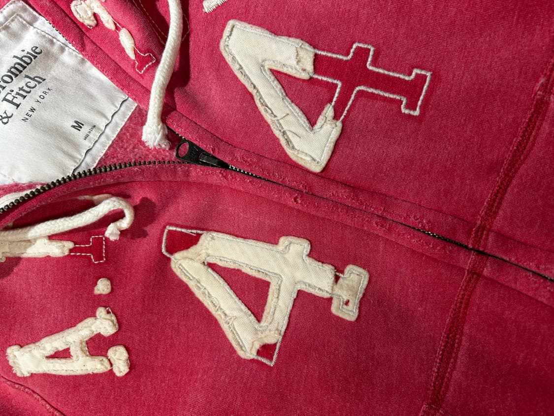 아베크롬비 피그먼트 핑크 기모후드 M 상품이미지4