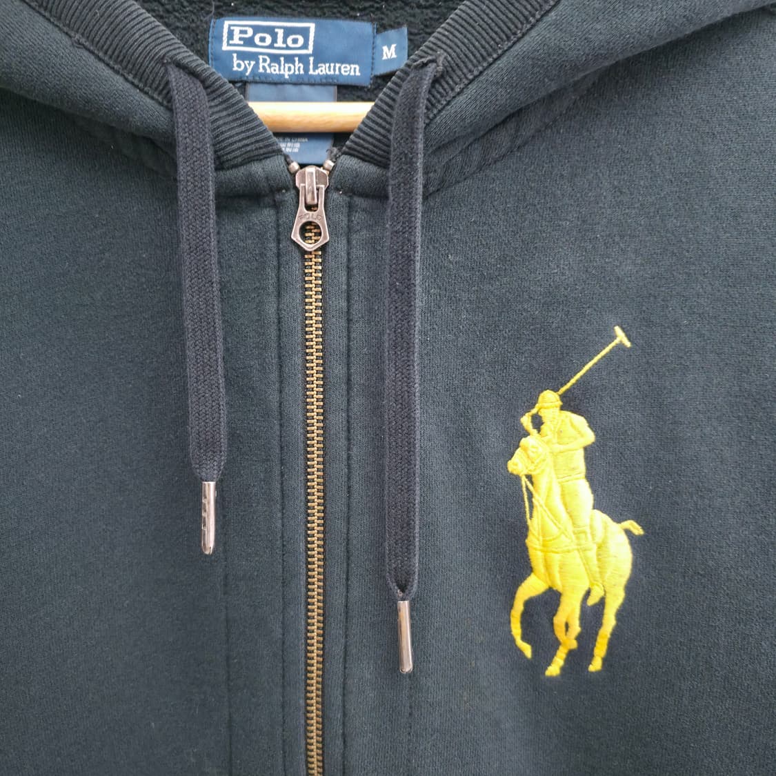 [M] 폴로 랄프로렌 빅포니  체크 후드집업 블랙 상품이미지4