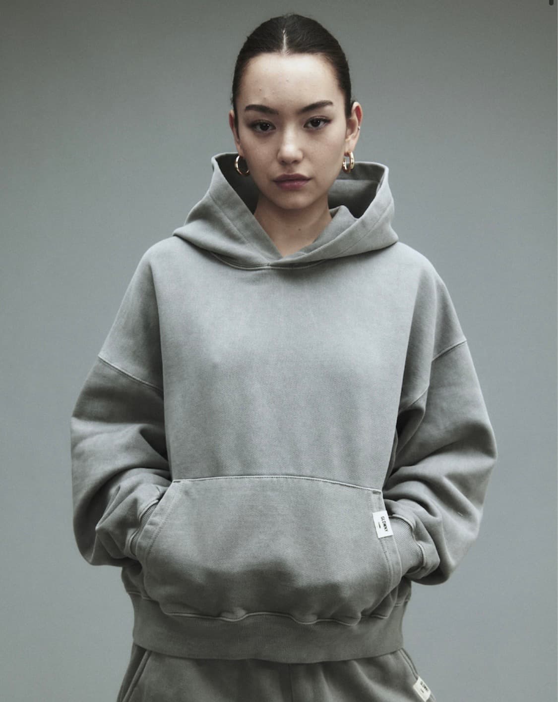 글로니 G 클래식 후디 그레이 | washed boxy hoodie 상품이미지2