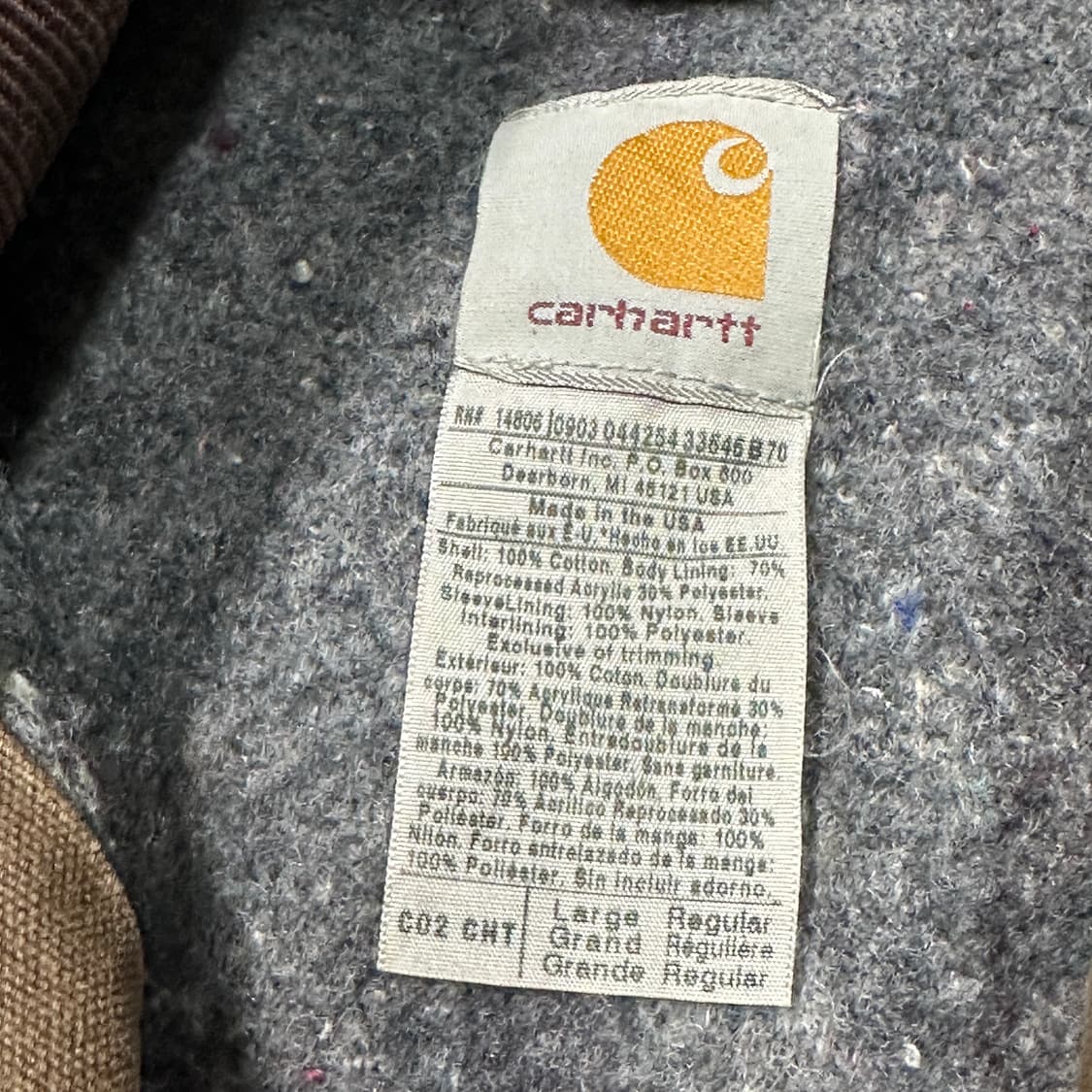 칼하트 c02 usa 브라운 초어자켓 L 상품이미지4
