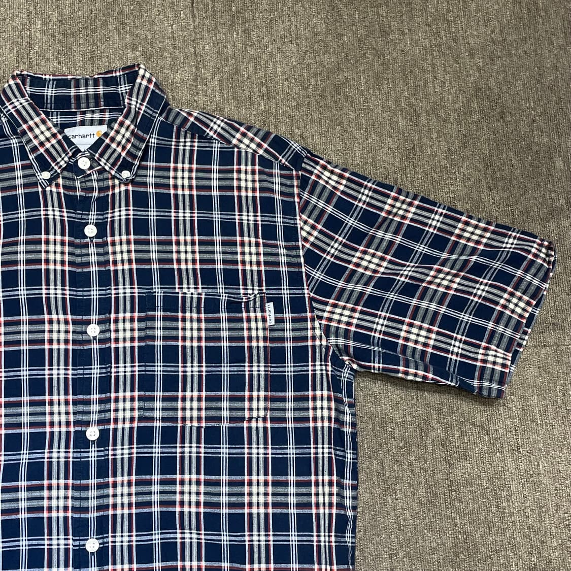 (M) Carhartt 칼하트 체크 반팔 셔츠 상품이미지3