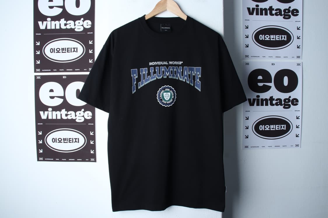 (L-2XL) 필루미네이트 반팔 티셔츠 빅로고 블랙 올드스쿨-H32563 상품이미지2