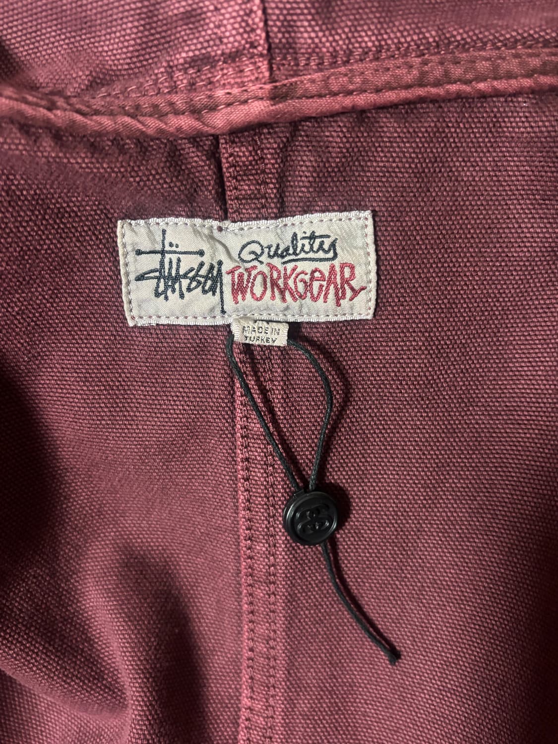 스투시 언라인드 캔버스 워크 자켓 와인 상품이미지5