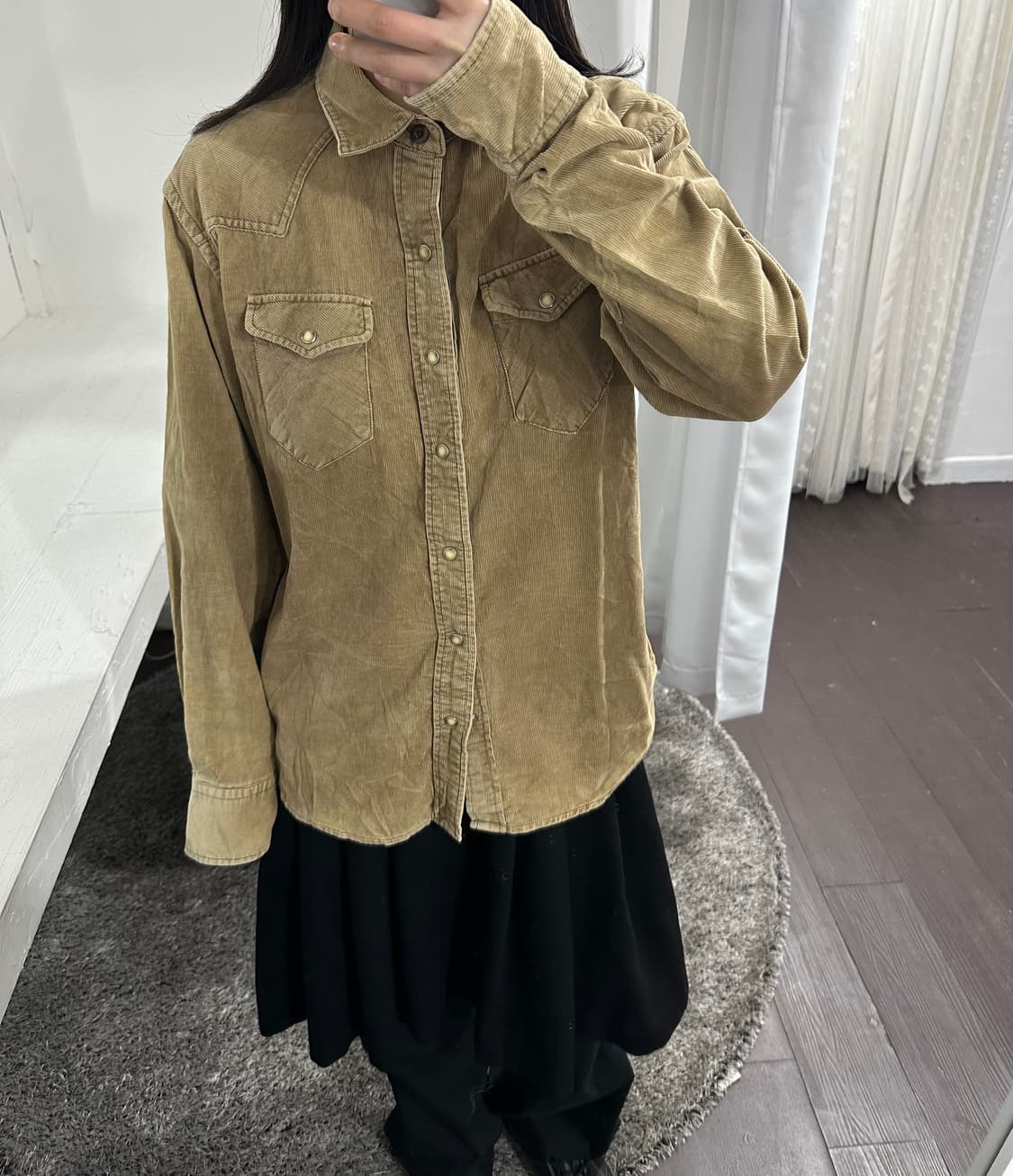 back number beige corduroy shirt 상품이미지3