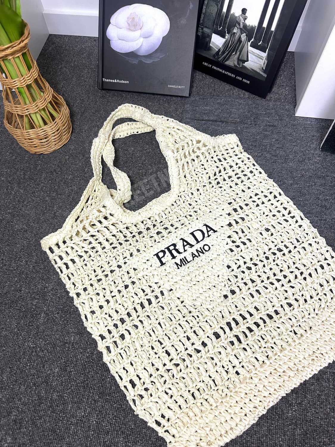 프라다 뷰티 라탄백 에코백 아리보리 세일가 무료배송 상품이미지3