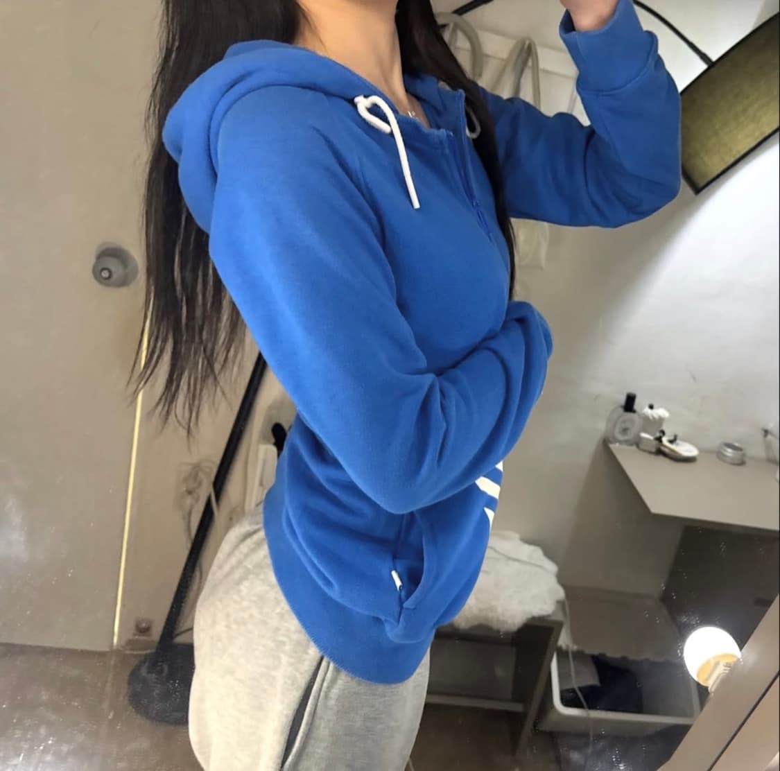 아디다스 빅 불꽃 파이어버드 후드집업 💙🤍 상품이미지3