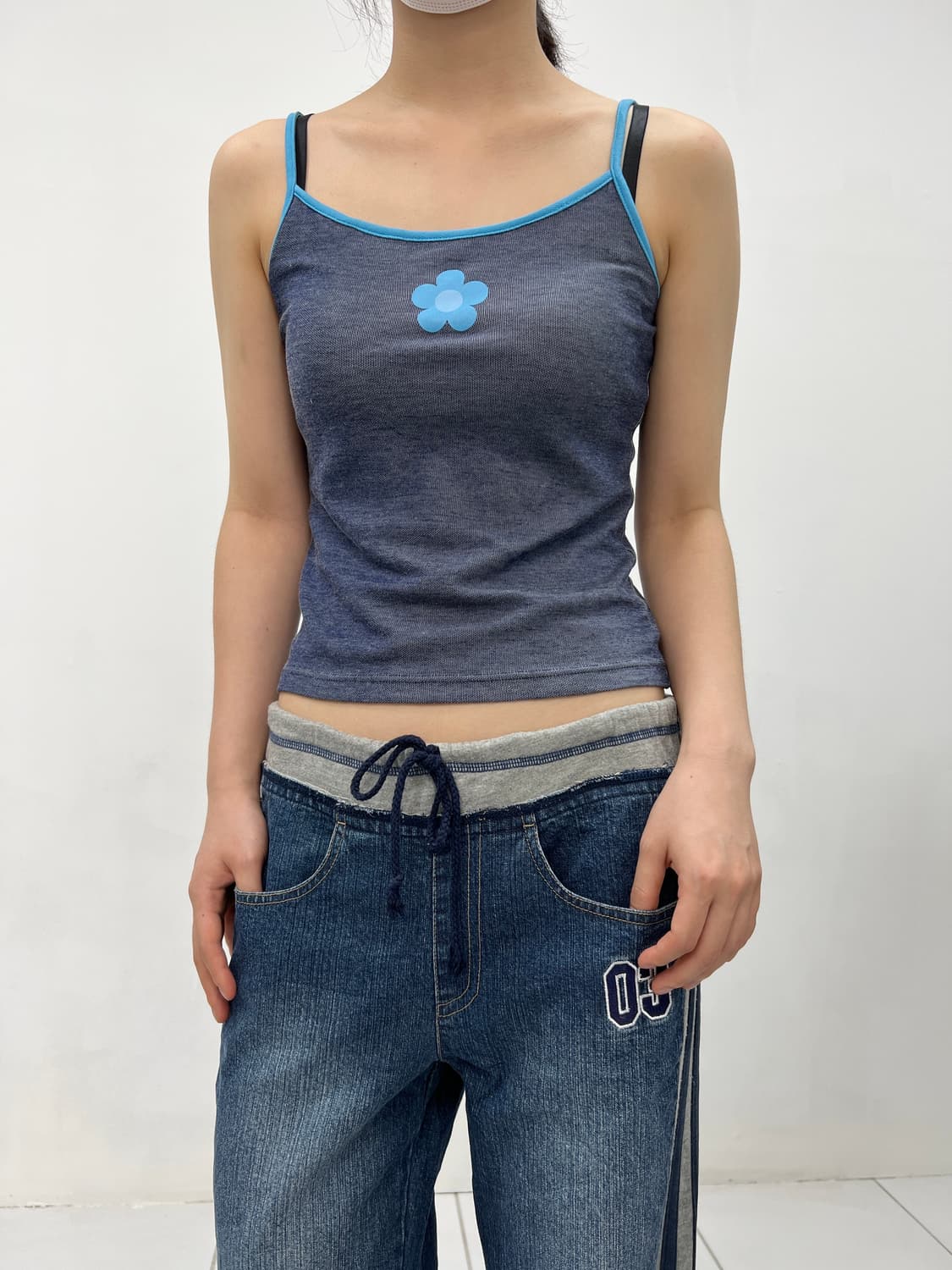 flower printing sleeveless 상품이미지1