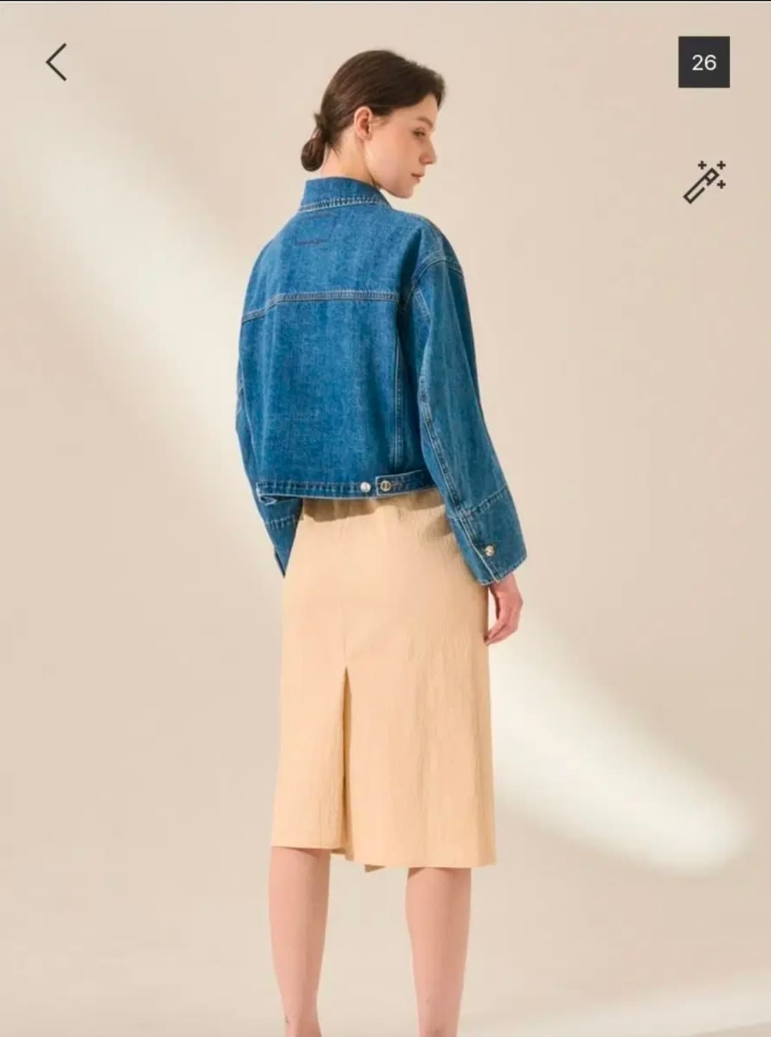 [마인] 한섬 커프스 데님 자켓 스모크블루 상품이미지2