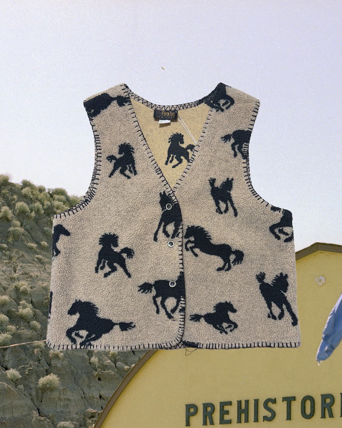 80s USA 빈티지 웨스턴 플리스 베스트  상품이미지3