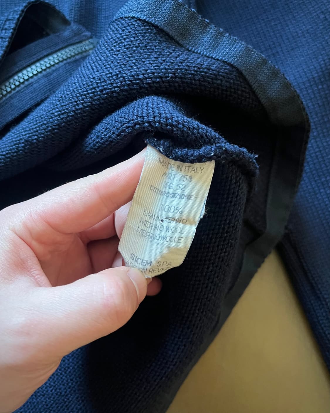 Emporio Armani Leather Patch Knit Zip-Up 상품이미지8