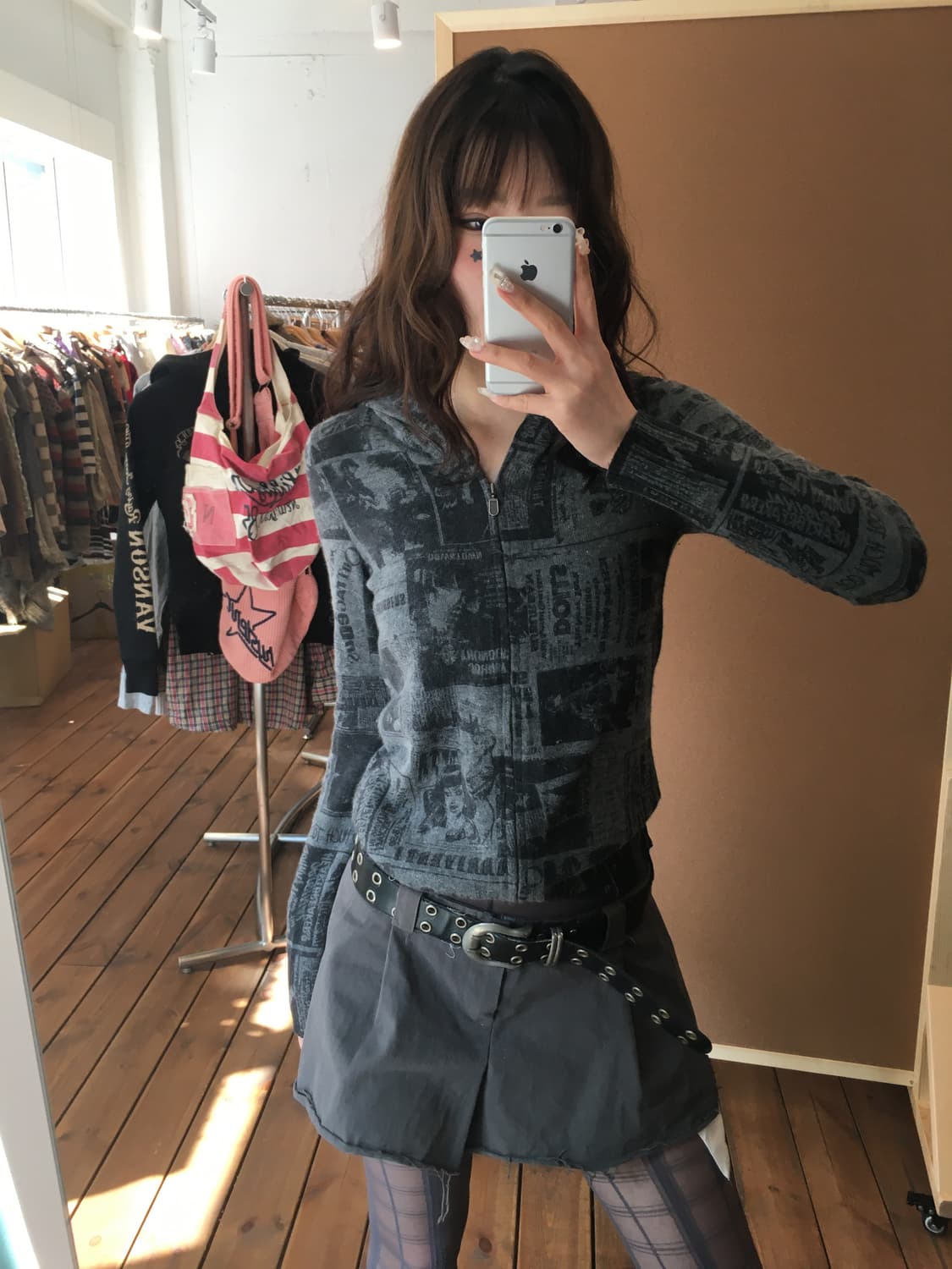 히스테릭글래머 패턴 니트 후드집업 상품이미지2