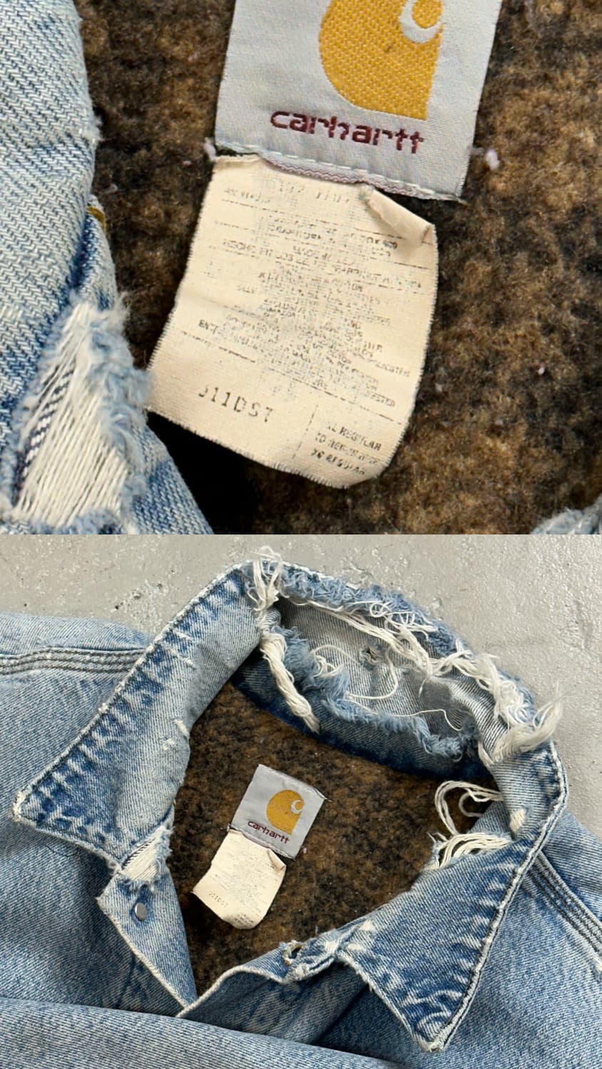 00's OG 칼하트 J11 DST 칼하트 데님 트러커 자켓 상품이미지9