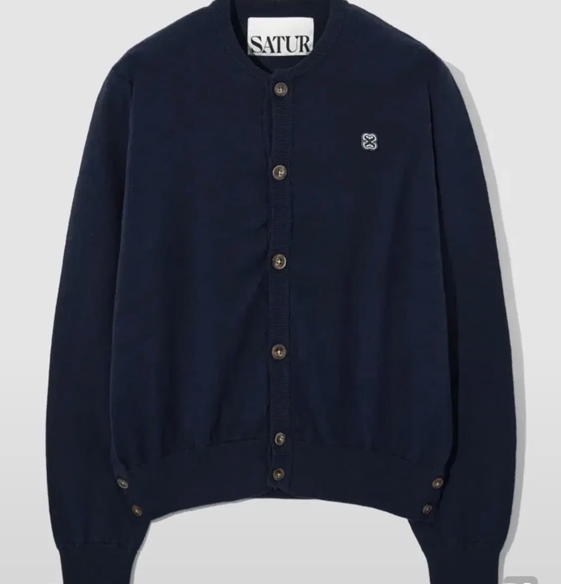 세터 가디건 로고 올데이 코튼 캐시미어 라운드넥 가디건 상품이미지1