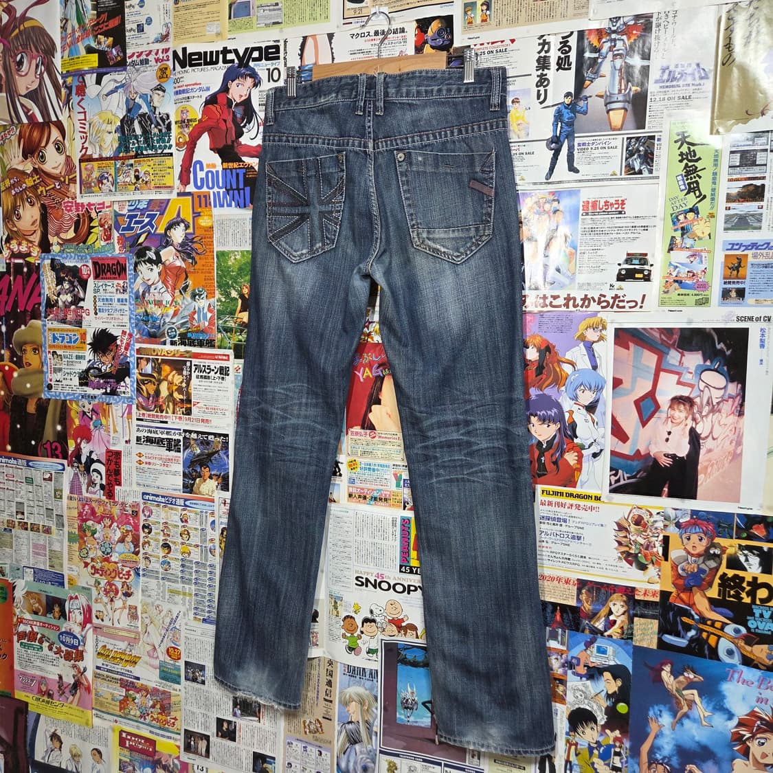 에스크 백 포켓 자수 워싱 데님 팬츠 상품이미지2