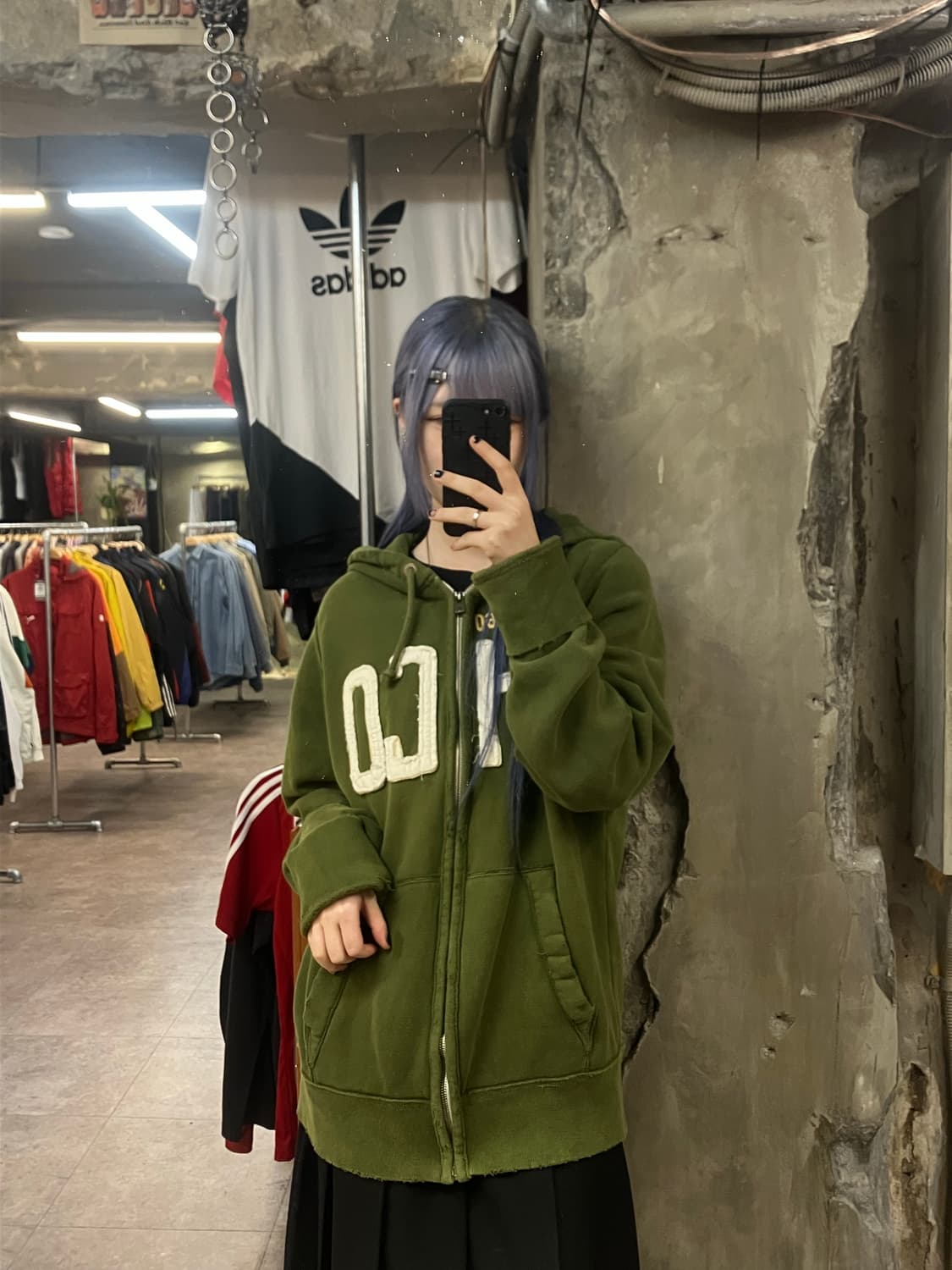 홀리스터 기모 후드집업 그린 XL #csz2329 상품이미지2