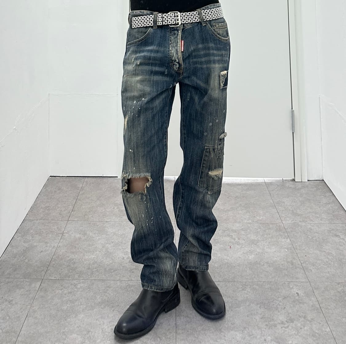 Dsquared2 Painted Patchwork Denim Pants 상품이미지1