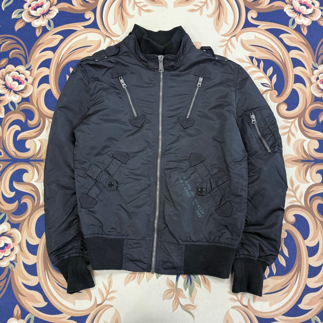 (S)알파 인더스트리 스탠실 봄버 자켓(블랙) 상품이미지1