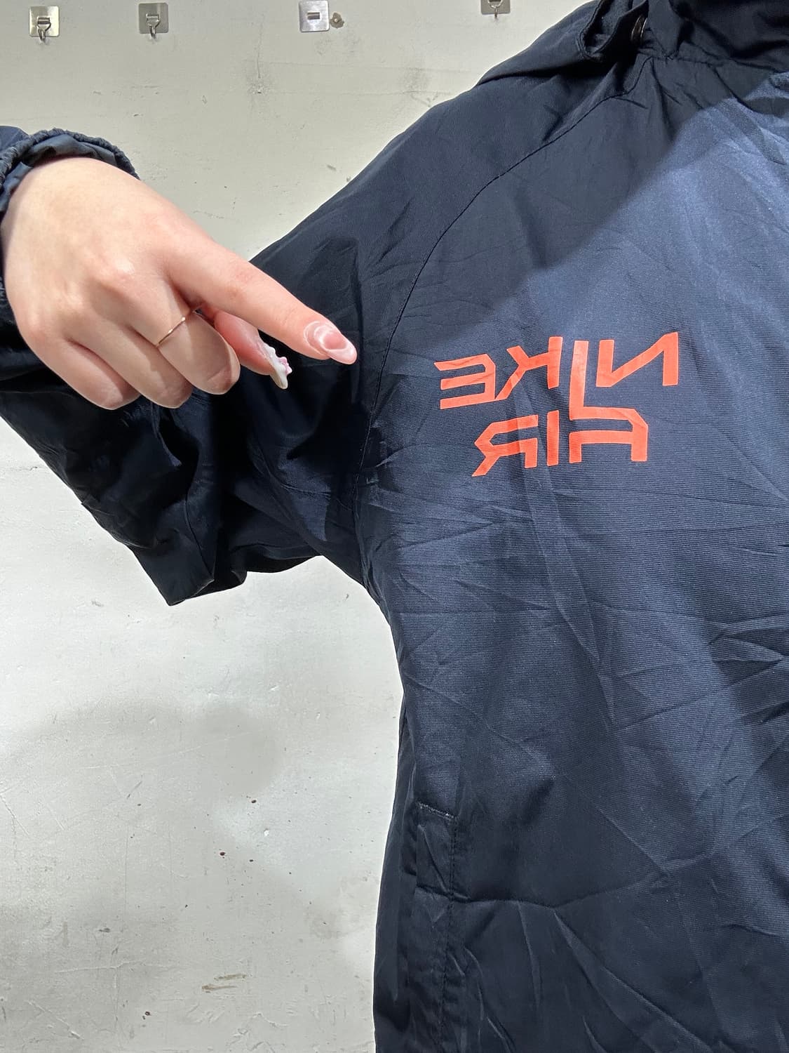  00s 나이키 네이비 에어 후드 바람막이 올드스쿨 트랙 자켓 L 상품이미지4