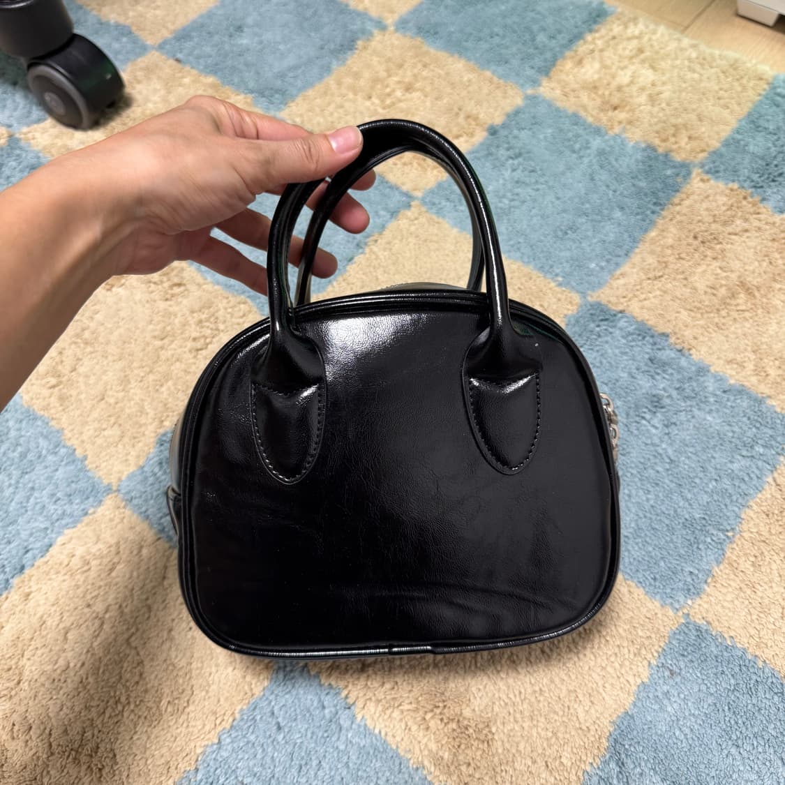 고세 미니플럼 크로스 토트백, 블랙, 미니백 토트백 크로스 상품이미지3