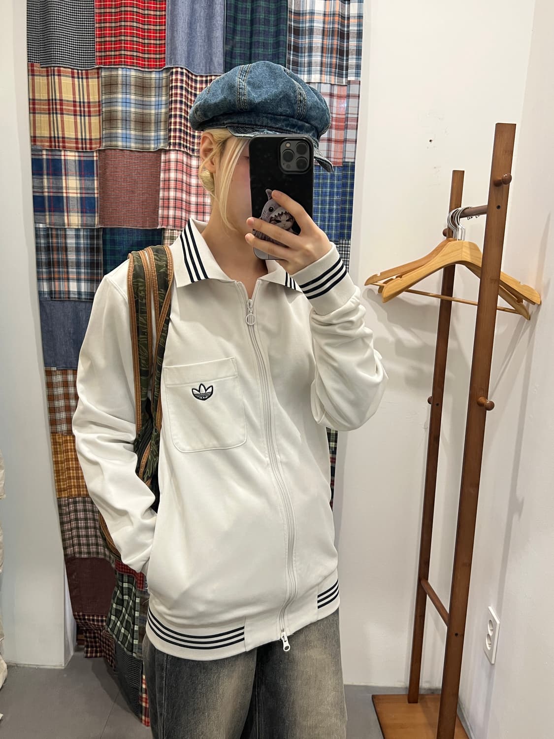 아디다스 화이트 네이비 포켓 져지 상품이미지4