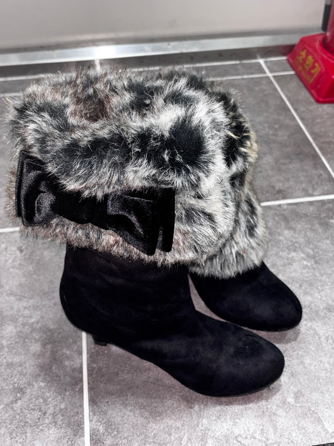 Multy-way gyaru suede fur boots 상품이미지2